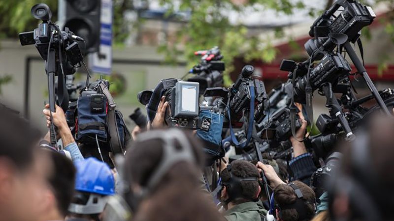 News Cameras Gathered Shooting Event